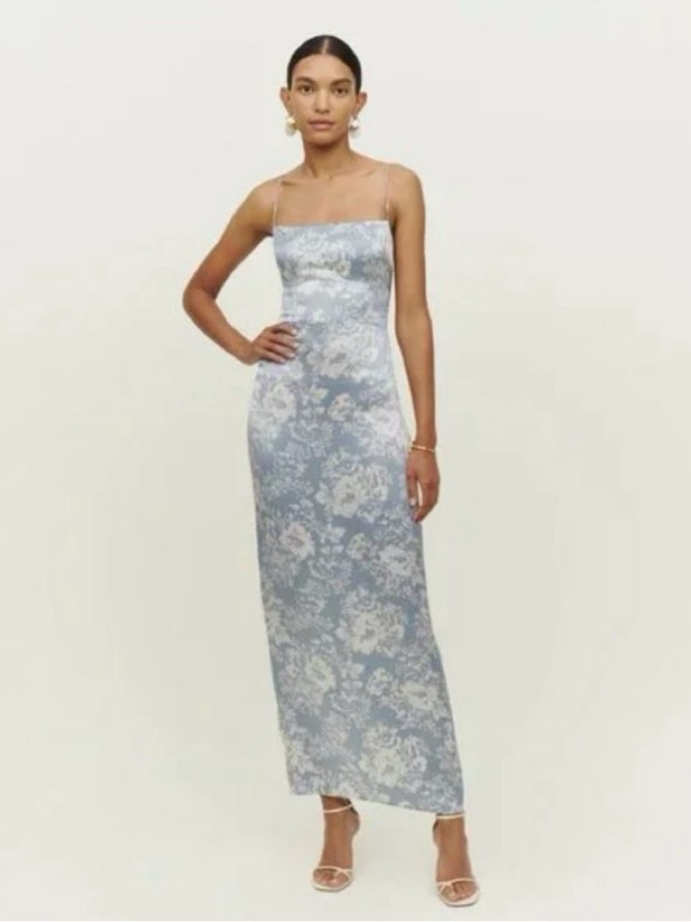 Reformation Frankie silk dress porcelain